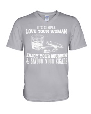 Cigar its simple V-Neck T-Shirt tile