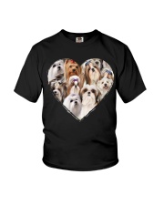 shih tzu heart shape full Youth T-Shirt tile