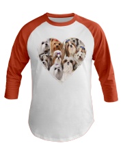 shih tzu heart shape full Baseball Tee tile