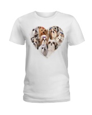 shih tzu heart shape full Ladies T-Shirt front
