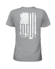 Hair stylist flag Ladies T-Shirt tile