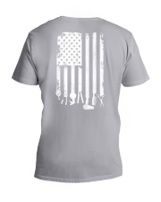 Hair stylist flag V-Neck T-Shirt tile
