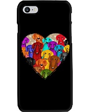 dachshund heart shape Phone Case tile