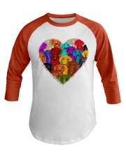 dachshund heart shape Baseball Tee tile