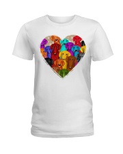 dachshund heart shape Ladies T-Shirt front