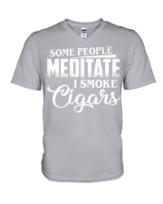 Meditate or Smoke Cigars V-Neck T-Shirt tile