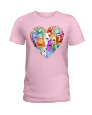 bull terrier heart shape Ladies T-Shirt tile