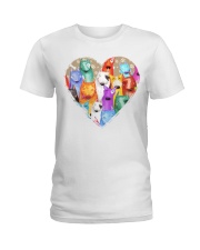 bull terrier heart shape Ladies T-Shirt front