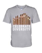 Diversity cigar V-Neck T-Shirt tile