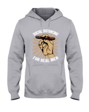 Real men social distancing cigar Hooded Sweatshirt tile
