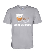 Social distancing cigars V-Neck T-Shirt tile