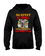 Vet Woman Against Hooded Sweatshirt front