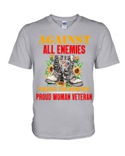 Vet Woman Against V-Neck T-Shirt tile
