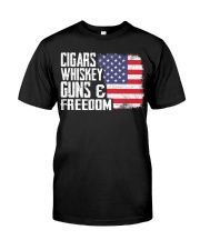 Cigar Whiskey Gun Classic T-Shirt front