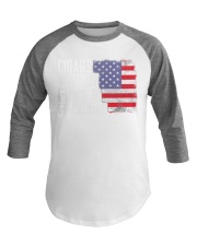 Cigar Whiskey Gun Baseball Tee tile