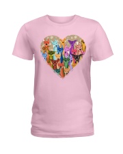 doberman heart shape Ladies T-Shirt tile