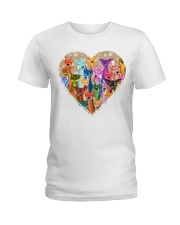doberman heart shape Ladies T-Shirt front
