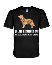 golden retriever dad V-Neck T-Shirt tile