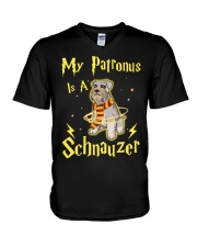 Patronus schnauzer V-Neck T-Shirt tile
