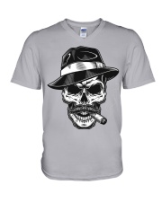 skull cigar V-Neck T-Shirt tile