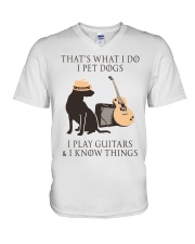 GUITAR and DOG V-Neck T-Shirt thumbnail