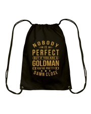 NOBODY PERFECT GOLDMAN NAME SHIRTS Drawstring Bag thumbnail