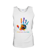 Peace sign More love less hate Unisex Tank tile