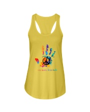 Peace sign More love less hate Ladies Flowy Tank tile