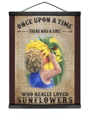 Girl really love sunflower 16x20 Black Hanging Canvas thumbnail