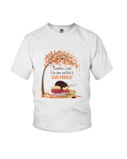 Alone Cat Lover Listen to Elvis Presley Youth T-Shirt tile