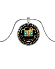 You Are My Sunshine Metallic Circle Necklace front