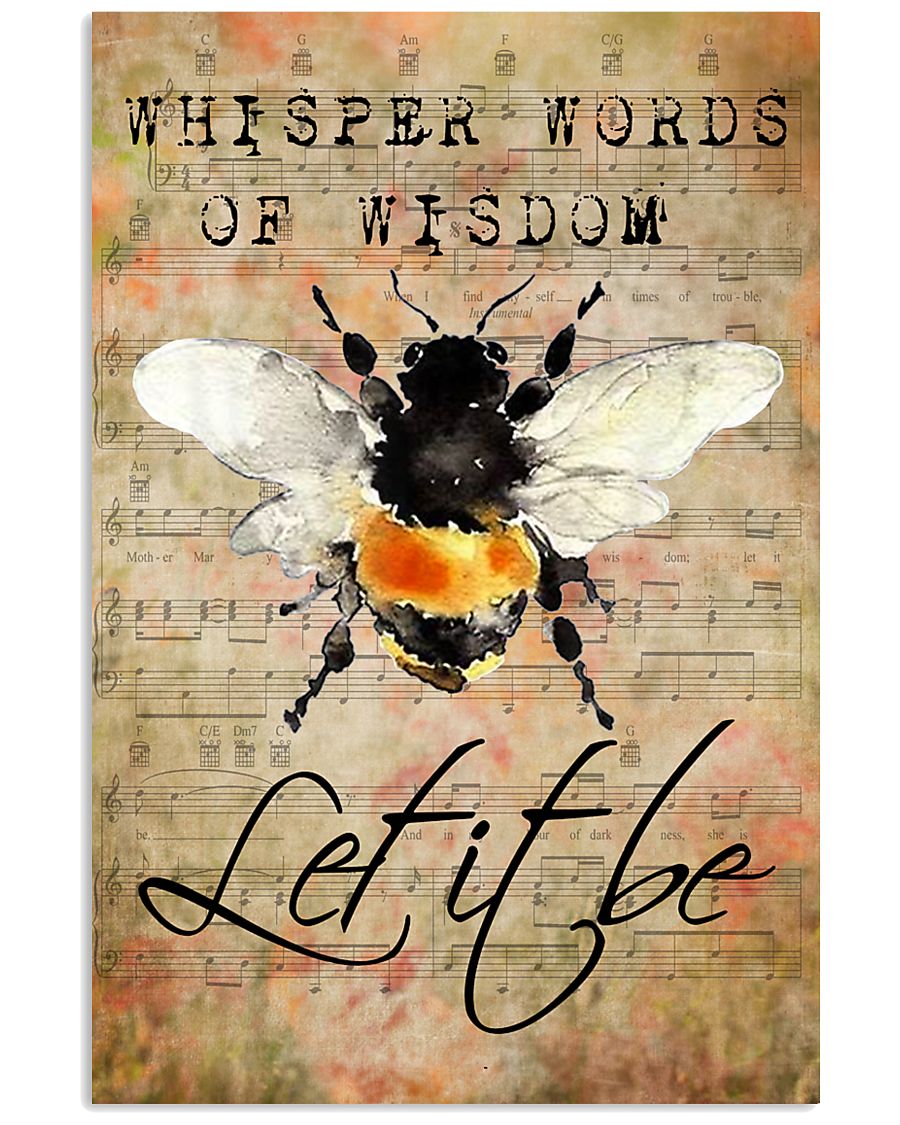 Let It Bee Peace Sheet Music 11x17 Poster