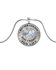 Mother and Son Best Friends For Life Metallic Circle Necklace thumbnail