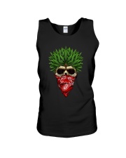 Weed skull bandana scarf gang Unisex Tank tile