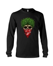 Weed skull bandana scarf gang Long Sleeve Tee tile
