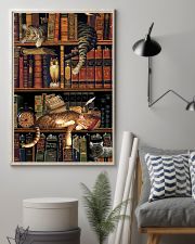 Cat Book Bookshelf 11x17 Poster lifestyle-poster-1