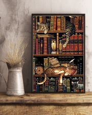 Cat Book Bookshelf 11x17 Poster lifestyle-poster-3