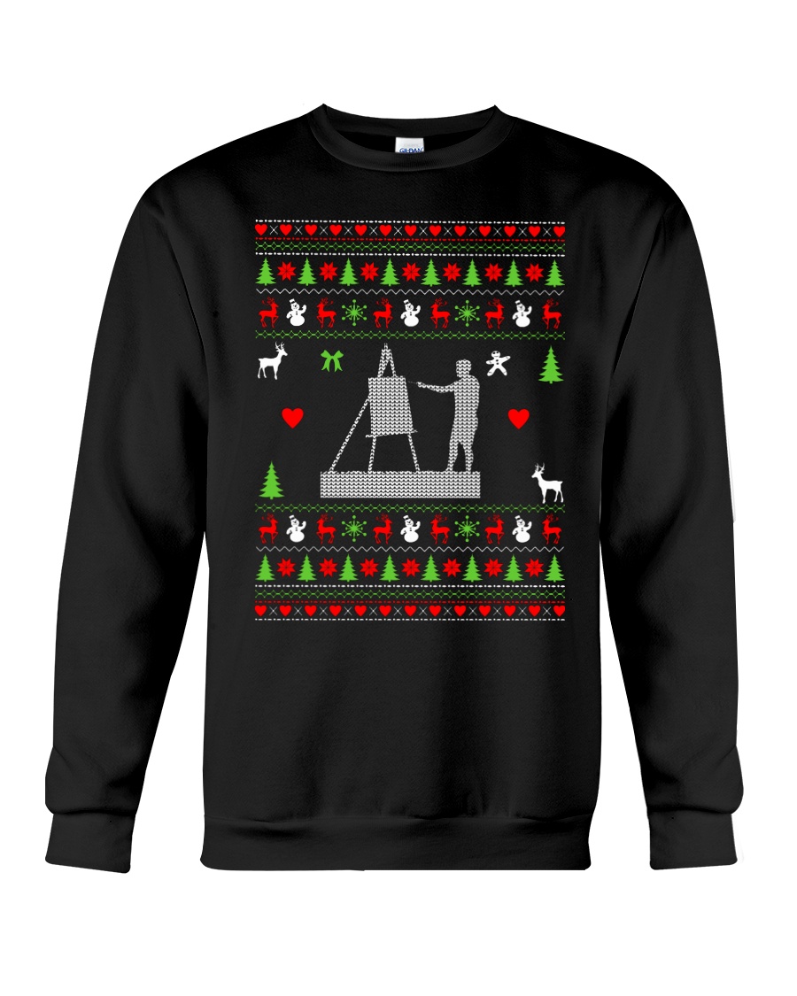 Painting Ugly Christmas Sweater Crewneck Sweatshirt