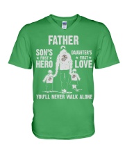 Father Never Walk Alone V-Neck T-Shirt tile