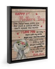 Happy 1st Mother's Day Floating Framed Canvas Prints Black tile