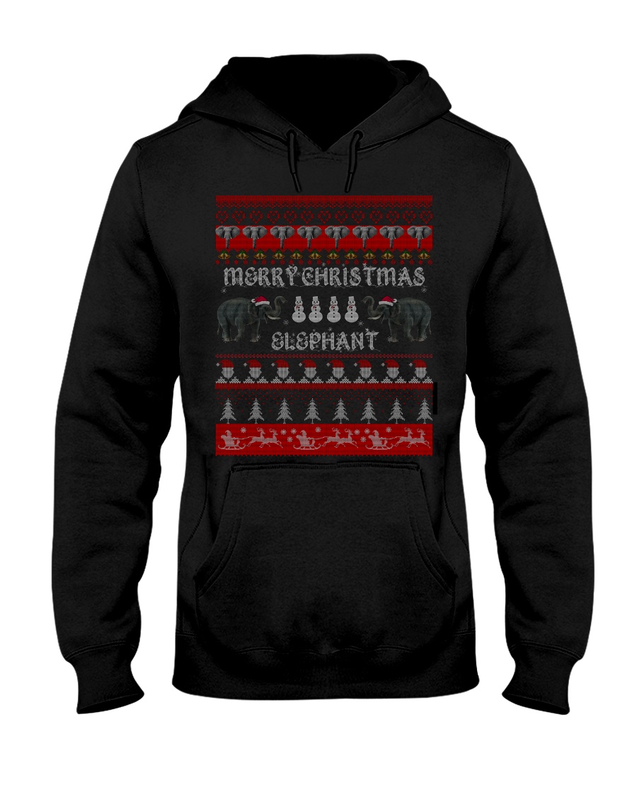 Elephant Ugly Christmas Sweater Shirt Hoodie Gifts Hooded Sweatshirt