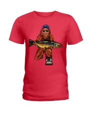 Bigfoot- Fishing Ladies T-Shirt tile