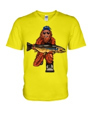 Bigfoot- Fishing V-Neck T-Shirt tile