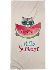Hello summer - cat watermelon Premium Beach Towel front