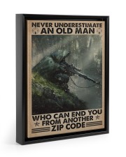 Never underestimate who can end you - zip code Floating Framed Canvas Prints Black tile