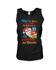 Christmas and unicorn Unisex Tank tile