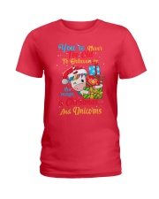 Christmas and unicorn Ladies T-Shirt tile