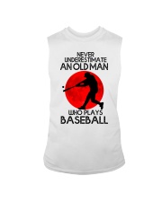Never underestimate an old man who plays baseball Sleeveless Tee tile