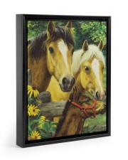 Love Horse Floating Framed Canvas Prints Black tile