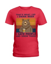 That's what i do i drink beer Ladies T-Shirt tile